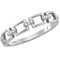 14kt White Gold Womens Round Diamond Chain Link Stackable Band Ring .03 Cttw-Gold & Diamond Rings-9.5-JadeMoghul Inc.