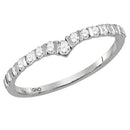 14kt White Gold Women's Round Diamond Chevron Stackable Band Ring 1/4 Cttw - FREE Shipping (US/CAN)-Rings And Bands-5-JadeMoghul Inc.