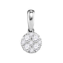 14kt White Gold Women's Round Diamond Circle Cluster Pendant 1-4 Cttw - FREE Shipping (US/CAN)-Gold & Diamond Pendants & Necklaces-JadeMoghul Inc.