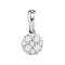 14kt White Gold Women's Round Diamond Circle Cluster Pendant 1-4 Cttw - FREE Shipping (US/CAN)-Gold & Diamond Pendants & Necklaces-JadeMoghul Inc.