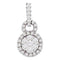 14kt White Gold Women's Round Diamond Circle Frame Flower Cluster Pendant 1-2 Cttw - FREE Shipping (US/CAN)-Gold & Diamond Pendants & Necklaces-JadeMoghul Inc.