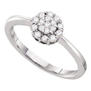 14kt White Gold Women's Round Diamond Circle Frame Flower Cluster Ring 1/4 Cttw - FREE Shipping (US/CAN)-Rings And Bands-5-JadeMoghul Inc.