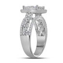 14kt White Gold Women's Round Diamond Cluster Bridal Wedding Engagement Ring 1-1-2 Cttw - FREE Shipping (US/CAN)-Wedding Jewelry-JadeMoghul Inc.