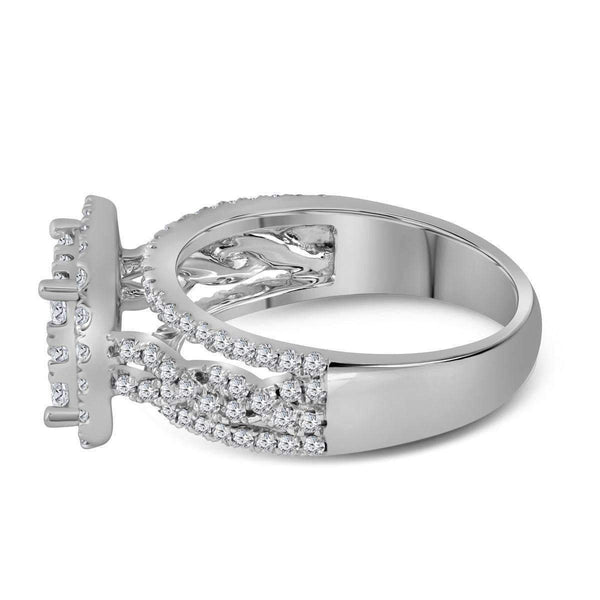 14kt White Gold Women's Round Diamond Cluster Bridal Wedding Engagement Ring 1-1-2 Cttw - FREE Shipping (US/CAN)-Wedding Jewelry-JadeMoghul Inc.