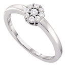14kt White Gold Women's Round Diamond Cluster Bridal Wedding Engagement Ring 1/5 Cttw - FREE Shipping (US/CAN)-Gold & Diamond Engagement & Anniversary Rings-5-JadeMoghul Inc.