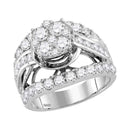 14kt White Gold Women's Round Diamond Cluster Bridal Wedding Engagement Ring 3.00 Cttw - FREE Shipping (US/CAN)-Gold & Diamond Engagement & Anniversary Rings-5-JadeMoghul Inc.