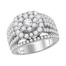 14kt White Gold Women's Round Diamond Cluster Bridal Wedding Engagement Ring 3.00 Cttw - FREE Shipping (US/CAN)-Wedding Jewelry-5.5-JadeMoghul Inc.