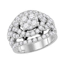 14kt White Gold Women's Round Diamond Cluster Bridal Wedding Engagement Ring 3.00 Cttw - FREE Shipping (US/CAN)-Wedding Jewelry-7-JadeMoghul Inc.