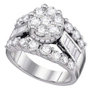 14kt White Gold Women's Round Diamond Cluster Bridal Wedding Engagement Ring 4.00 Cttw - FREE Shipping (US/CAN)-Gold & Diamond Engagement & Anniversary Rings-5-JadeMoghul Inc.