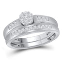 14kt White Gold Women's Round Diamond Cluster Bridal Wedding Engagement Ring Band Set 3/8 Cttw - FREE Shipping (US/CAN)-Wedding Jewelry-5-JadeMoghul Inc.