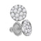 14kt White Gold Women's Round Diamond Cluster Earrings 1.00 Cttw - FREE Shipping (USA/CAN)-Gold & Diamond Earrings-JadeMoghul Inc.