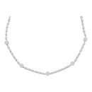 14kt White Gold Women's Round Diamond Cluster Luxury Necklace 1-7-8 Cttw - FREE Shipping (US/CAN)-Gold & Diamond Pendants & Necklaces-JadeMoghul Inc.