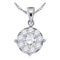 14kt White Gold Women's Round Diamond Cluster Pendant 1-4 Cttw - FREE Shipping (US/CAN)-Gold & Diamond Pendants & Necklaces-JadeMoghul Inc.