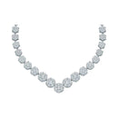 14kt White Gold Women's Round Diamond Cluster V-Shape Luxury Necklace 5.00 Cttw - FREE Shipping (US/CAN)-Gold & Diamond Pendants & Necklaces-JadeMoghul Inc.