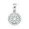 14kt White Gold Women's Round Diamond Concentric Circle Frame Cluster Pendant 1-3 Cttw - FREE Shipping (US/CAN)-Gold & Diamond Pendants & Necklaces-JadeMoghul Inc.