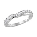 14kt White Gold Women's Round Diamond Contour Enhancer Wedding Band 1/3 Cttw - FREE Shipping (US/CAN)-Wedding Jewelry-5-JadeMoghul Inc.