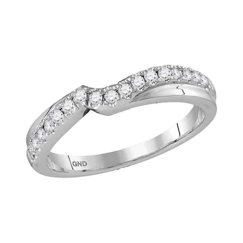 14kt White Gold Women's Round Diamond Contour Wrap Enhancer Wedding Band 1/4 Cttw - FREE Shipping (US/CAN)-Wedding Jewelry-5-JadeMoghul Inc.