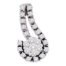 14kt White Gold Women's Round Diamond Cradled Flower Cluster Pendant 1-4 Cttw - FREE Shipping (US/CAN)-Gold & Diamond Pendants & Necklaces-JadeMoghul Inc.