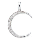 14kt White Gold Women's Round Diamond Crescent Moon Pendant 1-6 Cttw - FREE Shipping (US/CAN)-Gold & Diamond Pendants & Necklaces-JadeMoghul Inc.