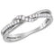 14kt White Gold Women's Round Diamond Crossover Stackable Band Ring 1/6 Cttw - FREE Shipping (US/CAN)-Gold & Diamond Rings-5-JadeMoghul Inc.