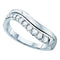 14kt White Gold Women's Round Diamond Curved Single Row Band 1/3 Cttw - FREE Shipping (US/CAN)-Gold & Diamond Bands-5-JadeMoghul Inc.