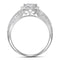 14kt White Gold Women's Round Diamond Double Halo Bridal Wedding Engagement Ring Band Set 1.00 Cttw - FREE Shipping (US/CAN)-Gold & Diamond Wedding Ring Sets-5-JadeMoghul Inc.