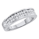14kt White Gold Women's Round Diamond Double Row Band Ring 1/2 Cttw - FREE Shipping (US/CAN)-Rings And Bands-5.5-JadeMoghul Inc.