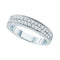 14kt White Gold Women's Round Diamond Double Row Milgrain Band Ring 1-2 Cttw - FREE Shipping (US/CAN)-Gold & Diamond Bands-JadeMoghul Inc.