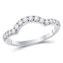 14kt White Gold Womens Round Diamond Enhancer Wedding Anniversary Band 1-2 Cttw-Gold & Diamond Wedding Jewelry-JadeMoghul Inc.