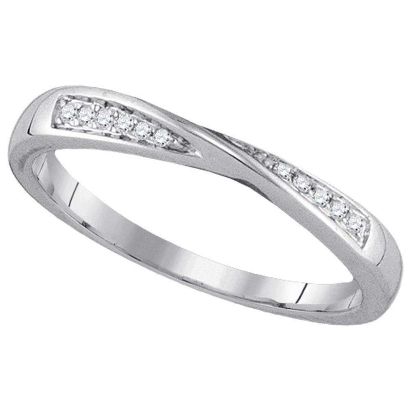 14kt White Gold Women's Round Diamond Fashion Band Ring 1-20 Cttw - FREE Shipping (US/CAN)-Gold & Diamond Bands-JadeMoghul Inc.
