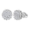 14kt White Gold Women's Round Diamond Flower Cluster Earrings 1.00 Cttw - FREE Shipping (US/CAN)-Gold & Diamond Earrings-JadeMoghul Inc.
