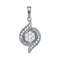 14kt White Gold Women's Round Diamond Flower Cluster Pendant 1-5 Cttw - FREE Shipping (US/CAN)-Gold & Diamond Pendants & Necklaces-JadeMoghul Inc.