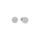 14kt White Gold Women's Round Diamond Flower Cluster Screwback Stud Earrings 1-4 Cttw - FREE Shipping (USA/CAN)-Gold & Diamond Earrings-JadeMoghul Inc.