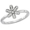 14kt White Gold Women's Round Diamond Flower Floral Stackable Band Ring 1/10 Cttw - FREE Shipping (US/CAN)-Gold & Diamond Rings-5-JadeMoghul Inc.