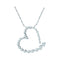 14kt White Gold Women's Round Diamond Graduated Heart Journey Pendant 1.00 Cttw - FREE Shipping (US/CAN)-Gold & Diamond Pendants & Necklaces-JadeMoghul Inc.