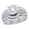 14kt White Gold Women's Round Diamond Halo Bridal Wedding Engagement Ring Band Set 1-3/4 Cttw - FREE Shipping (US/CAN)-Gold & Diamond Wedding Ring Sets-5-JadeMoghul Inc.