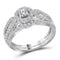 14kt White Gold Women's Round Diamond Halo Split-shank Bridal Wedding Engagement Ring Band Set 1.00 Cttw - FREE Shipping (US/CAN) (Certified)-Gold & Diamond Wedding Ring Sets-5-JadeMoghul Inc.