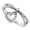 14kt White Gold Women's Round Diamond Heart Dangle Band Ring 1/10 Cttw - FREE Shipping (US/CAN)-Gold & Diamond Heart Rings-5-JadeMoghul Inc.