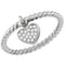 14kt White Gold Women's Round Diamond Heart Dangle Stackable Band Ring 1/10 Cttw - FREE Shipping (US/CAN)-Rings And Bands-5-JadeMoghul Inc.