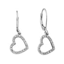 14kt White Gold Women's Round Diamond Heart Love Dangle Earrings 1-20 Cttw - FREE Shipping (USA/CAN)-Gold & Diamond Earrings-JadeMoghul Inc.