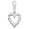 14kt White Gold Women's Round Diamond Heart Love Pendant .01 Cttw - FREE Shipping (US/CAN)-Gold & Diamond Pendants & Necklaces-JadeMoghul Inc.