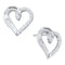 14kt White Gold Women's Round Diamond Heart Love Stud Earrings 1-6 Cttw - FREE Shipping (USA/CAN)-Gold & Diamond Earrings-JadeMoghul Inc.