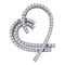 14kt White Gold Women's Round Diamond Heart Outline Pendant 3-4 Cttw - FREE Shipping (US/CAN)-Gold & Diamond Pendants & Necklaces-JadeMoghul Inc.