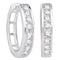 14kt White Gold Women's Round Diamond Hoop Earrings 1-4 Cttw - FREE Shipping (US/CAN)-Gold & Diamond Earrings-JadeMoghul Inc.