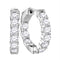 14kt White Gold Women's Round Diamond Hoop Earrings 3-7-8 Cttw - FREE Shipping (US/CAN)-Gold & Diamond Earrings-JadeMoghul Inc.