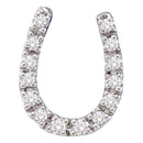 14kt White Gold Women's Round Diamond Horseshoe Pendant 1-10 Cttw - FREE Shipping (US/CAN)-Gold & Diamond Pendants & Necklaces-JadeMoghul Inc.
