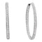 14kt White Gold Women's Round Diamond Inside Outside Endless Hoop Earrings 1-2 Cttw - FREE Shipping (USA/CAN)-Gold & Diamond Earrings-JadeMoghul Inc.