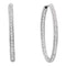 14kt White Gold Women's Round Diamond Inside Outside Endless Hoop Earrings 1-4 Cttw - FREE Shipping (USA/CAN)-Gold & Diamond Earrings-JadeMoghul Inc.