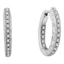 14kt White Gold Women's Round Diamond Inside Outside Filigree Hoop Earrings 1-4 Cttw - FREE Shipping (US/CAN)-Gold & Diamond Earrings-JadeMoghul Inc.