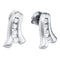 14kt White Gold Women's Round Diamond Journey Stud Earrings 1-3 Cttw - FREE Shipping (USA/CAN)-Gold & Diamond Earrings-JadeMoghul Inc.